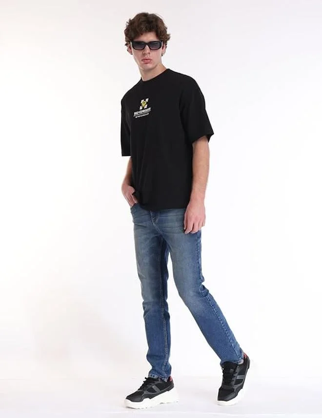 inkd جينز رجالي عادي - متوسط الارتفاع | مزيج القطن | قماش قابل للتمدد | تصميم كلاسيك 5 بوكت